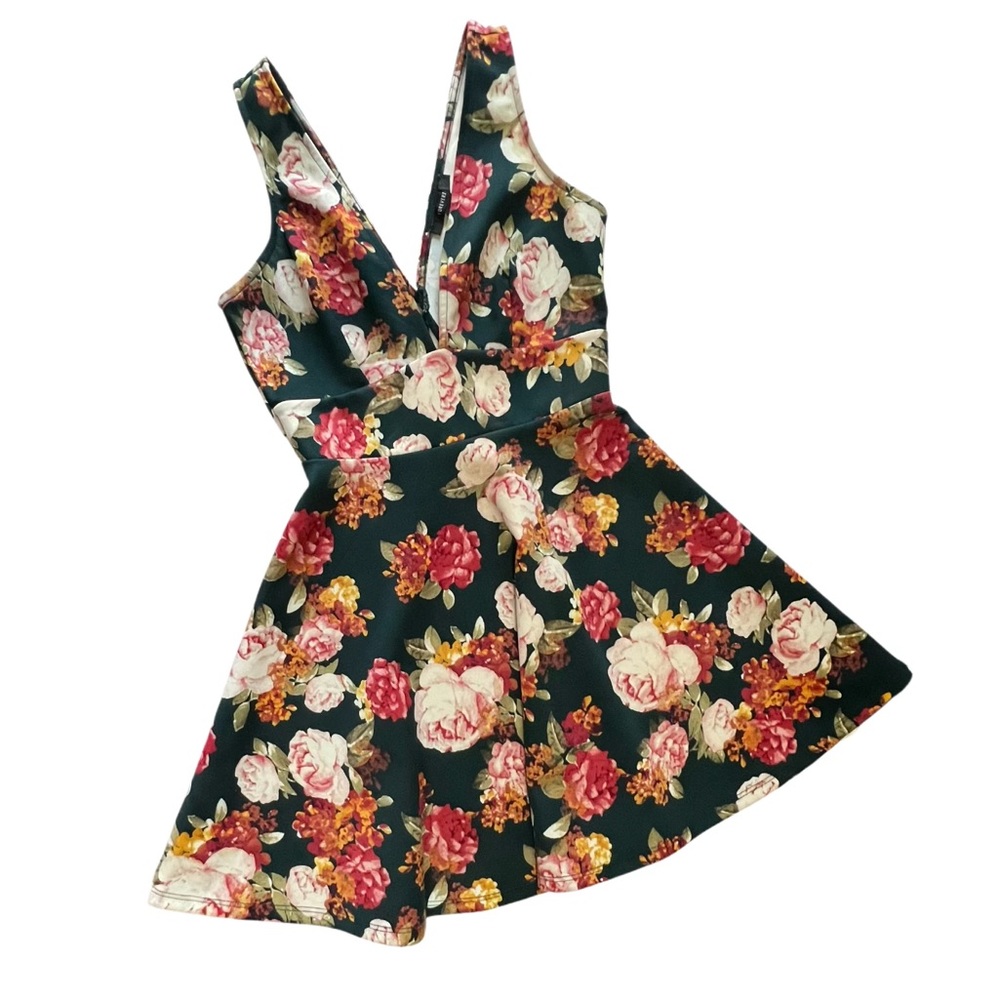 Floral Sun Dress with Cut Out Back
